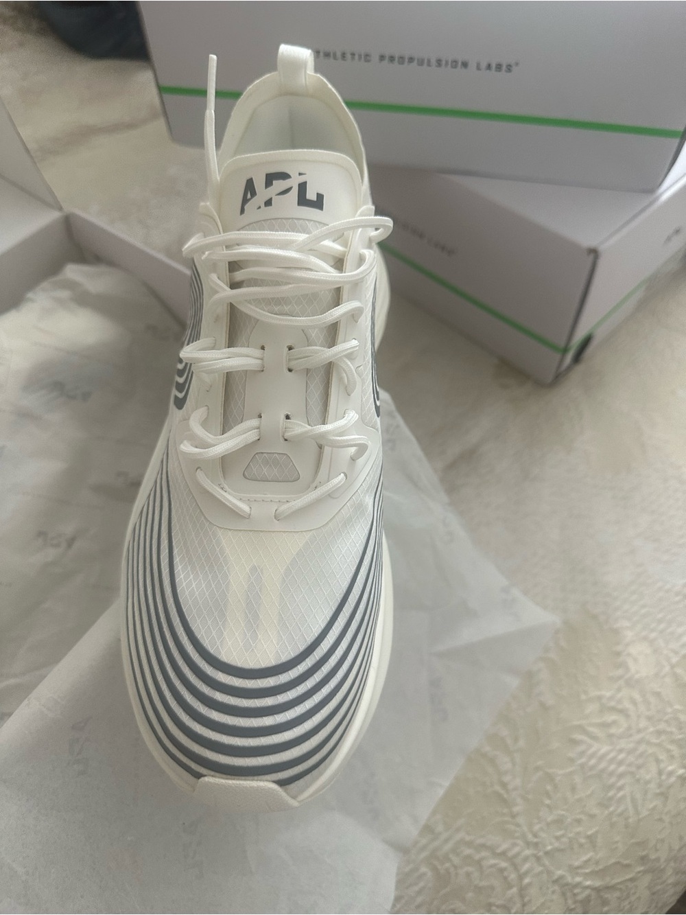 APL Men’s Athletic Shoes White with Gray Accents